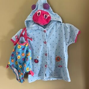 Imagine Me Lady Bug Swimsuit & Matching Coverup. Size 18 Months.